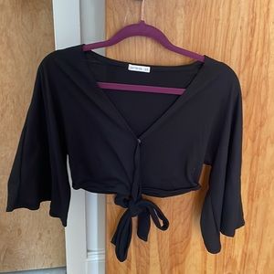 Cotton On black wrap top